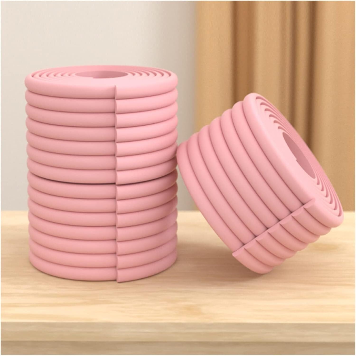 Rubber Corner Guards Wall Corner Guard for Parking Garages Sponges Table Corners Column Anti-Impact Window Sills Corner Guard 0.8cm Thick(Pink,2m-20pcs)