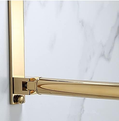 Shower Shelves Wall Clothing Hanger Holder, Brass Gold Clothing Hanger Organizer Rack, Folding Clothes Drying Rack Bathing Accessories (Color : Gold Two pcs)