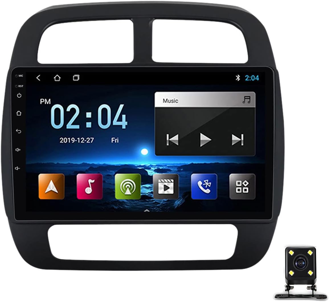 Double Din Car Stereo 9 Inch Car Audio Bluetooth Radio in-Dash Navigation Player for Renault Kwid K-ZE 2015-2019 Sat GPS Nav with Backup Camera/Carplay/4G/Wifi/SWC/USB
