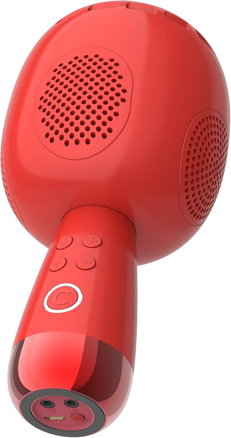 CALF Karaoke Speaker Microphone Wireless Bluetooth TWS Microphones&Speaker 2 in1 Portable Mini Adults Handheld Mic Singing Home KTV Party Indoor Electronic Gifts for All iOS Android PC G2 Red(Black)