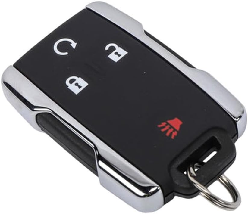KarParts360 for GMC Sierra 1500/2500/3500 2014 15 16 17 18 2019 Keyless Entry Transmitter | Plastic/Steel | Black | 4 Button | 0.591 Inches Key Ring Diameter | with Programming | for