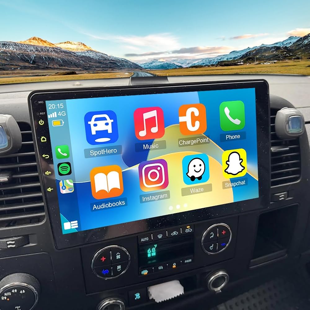 Android 14 Double Din Car Stereo Upgrade Radio for Chevrolet Equinox 2005-2009,10in Touchscreen Support Carplay Android Auto RDS DSP SWC GPS WiFi BT Mirrorlink Mic Backup Camera-4+64G