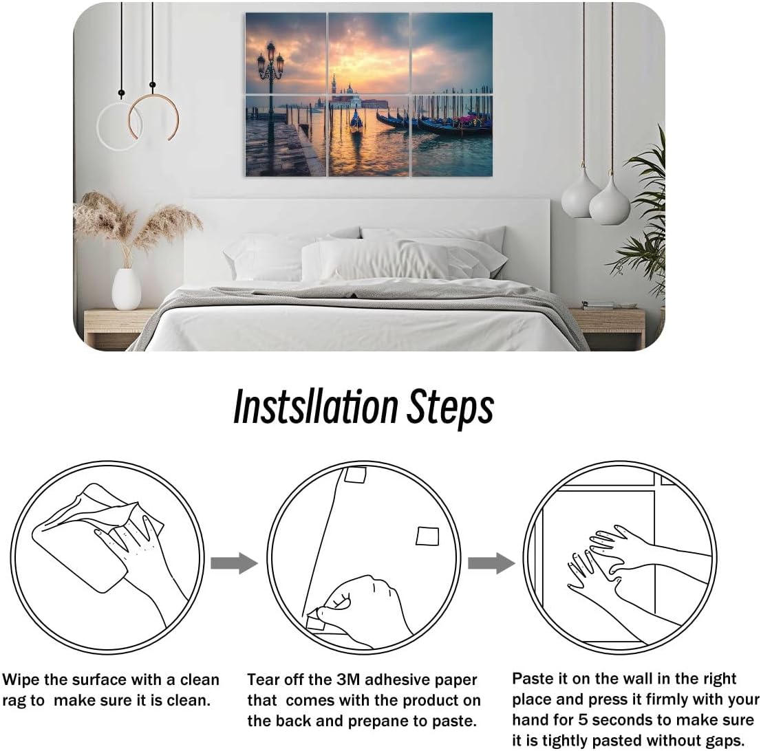 6 Pack Art Acoustic Panels Venice Panorama Sound Absorbing Panel 48