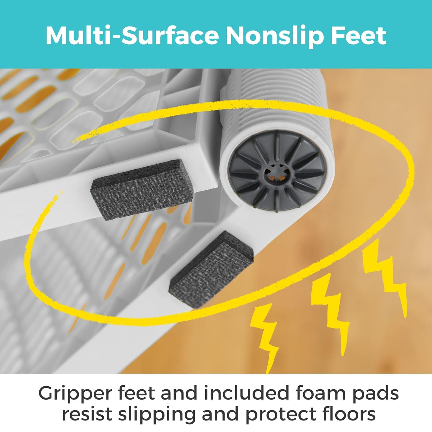 Toddleroo by North States - Superyard Duo Extra Wide Baby Gate & Play Yard: 6 Panel Baby Playpen - Included Wall Mount Kit - Made in USA - 38.5 to 201 Inches Wide - 26 Inches Tall - Light Gray