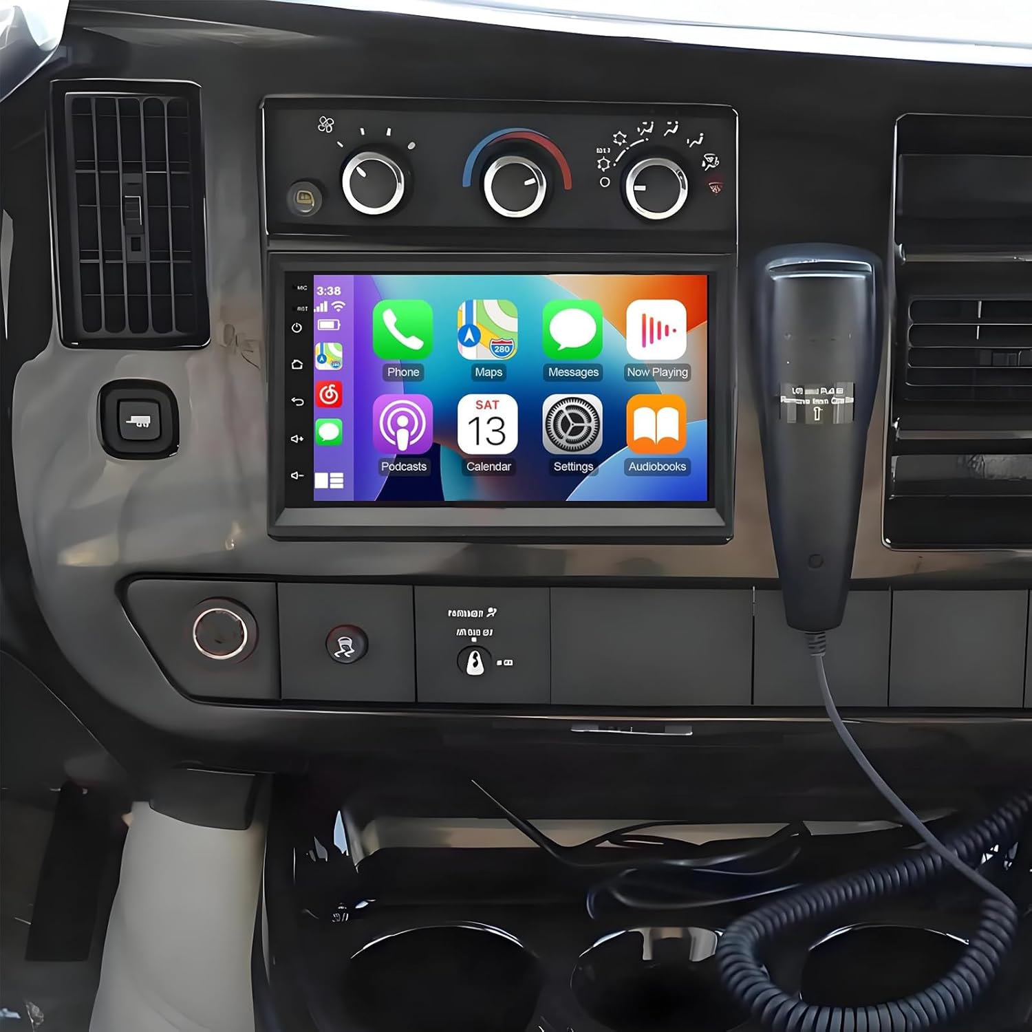 PHEZEN 7 inch Touchscreen Car Stereo Fit for GMC Savana 2008-2024, Android 13 Double Din Car Radio with Carplay & Android Auto in-Dash Navigation BT Mirror Link WiFi Backup Camera 2+32G