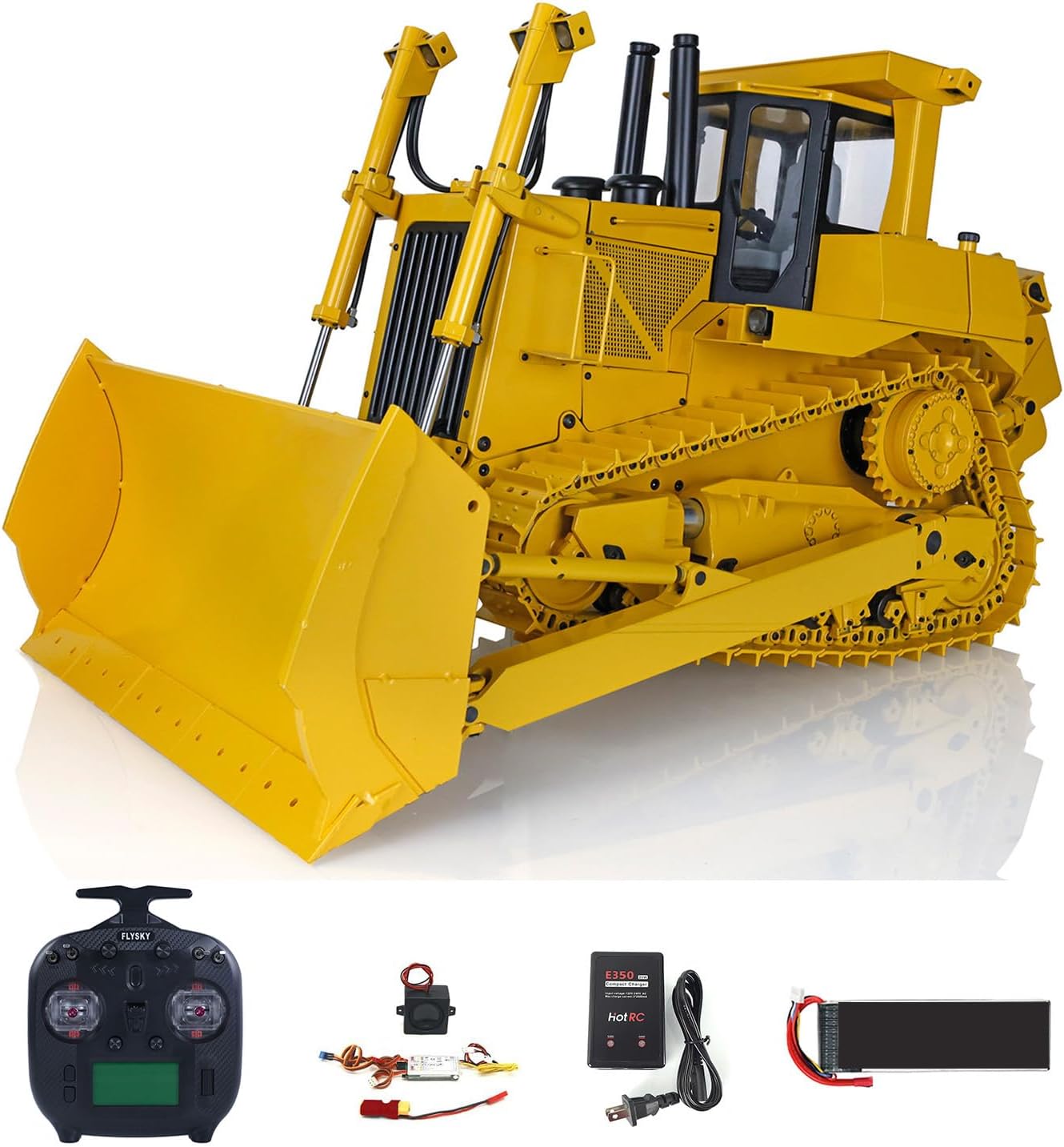 TOUCAN RC HOBBY US in Stock 1/14 DXR2 Metal RC Hydraulic Bulldozer Radio Control Dozer 201 New Sound Module