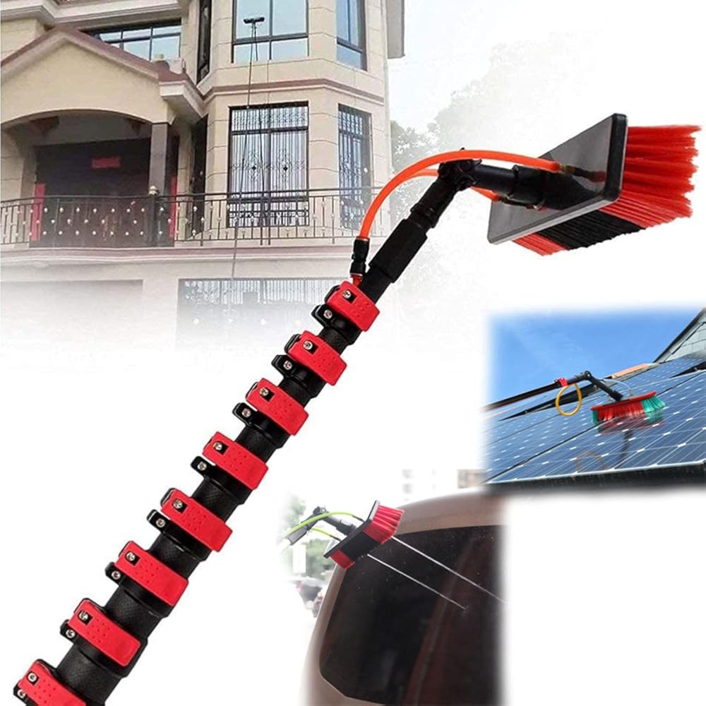 Window Cleaning Brush,Cleaning Photovoltaic and Solar Panels Water Fed Telesbrush Equipment Extension Pole Window Cleaner Kit Cleaning for Trucks Windows/18Ft/5.4M