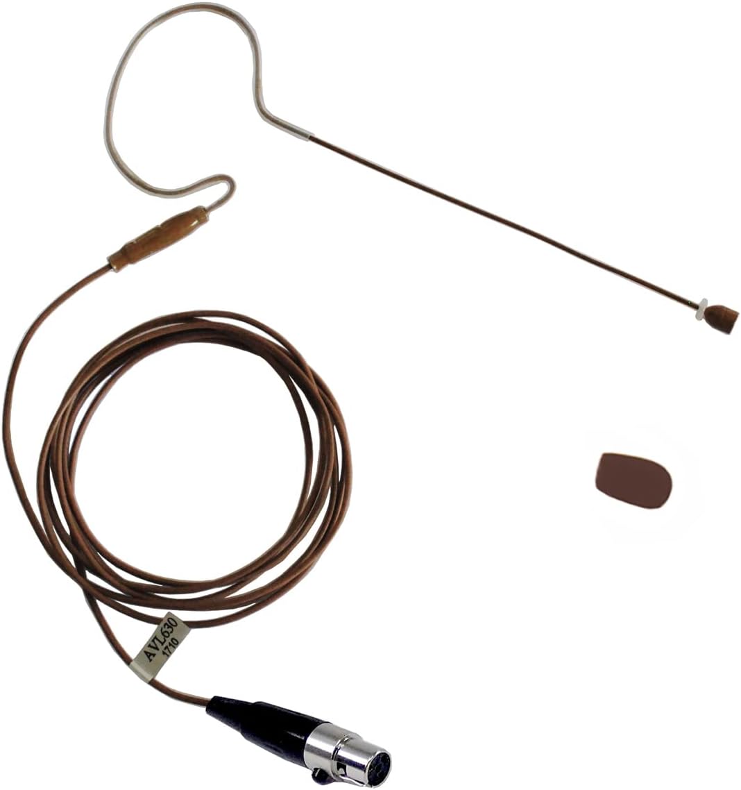 AVL-630CC-SH4 Cocoa Color Earhook Mini Headset Microphone for Shure