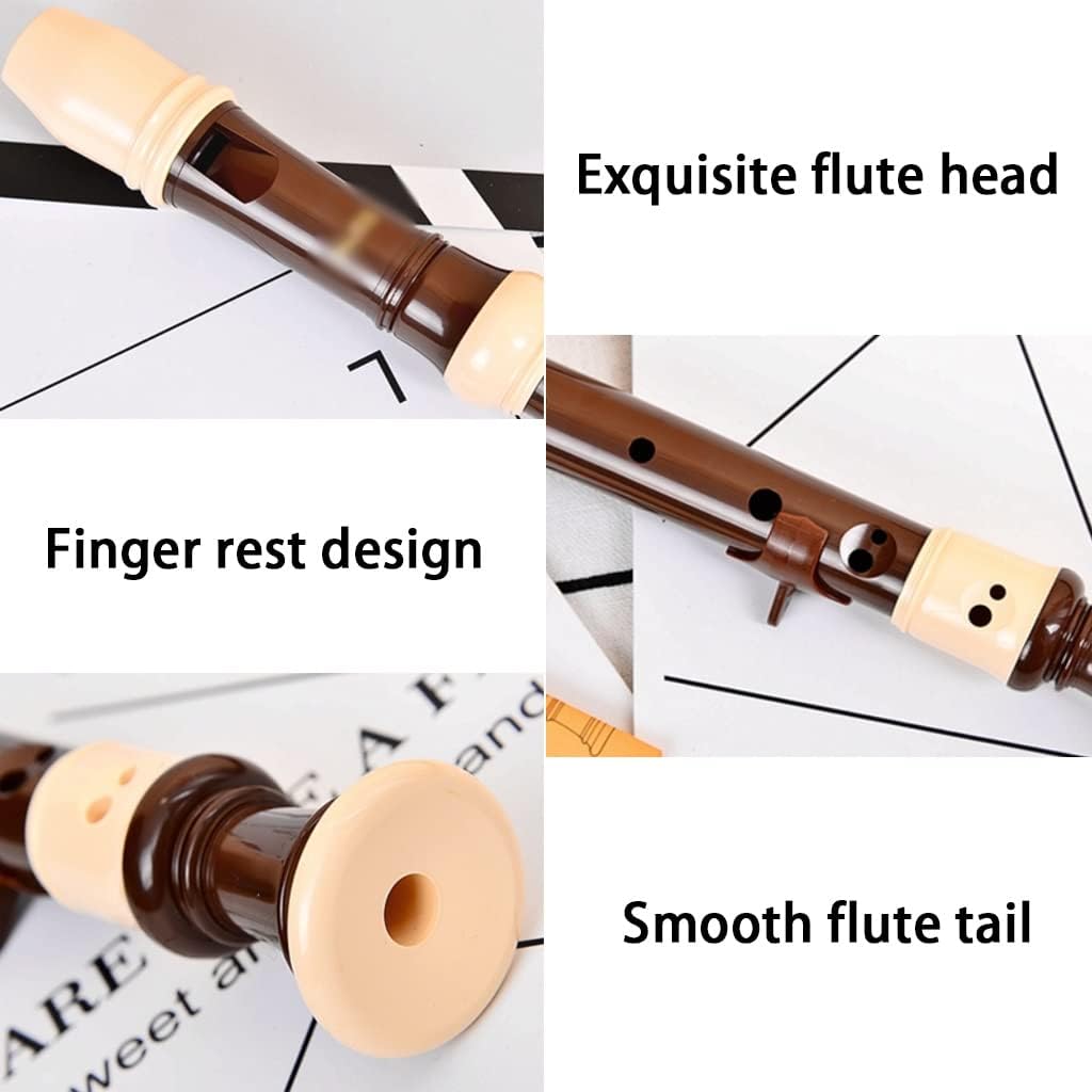 Recorders British Key C Soprano Recorder, Professional Performance Baroque Recorders, The Team Uses Flute Instrument, with Storage Bag + Cleaning Stick (Color : Brown, Size : Baroque)
