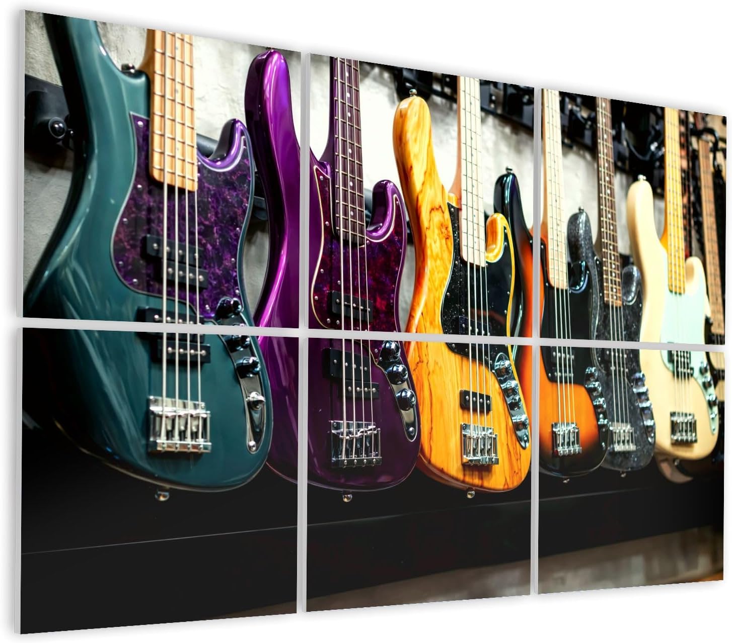 6 Pack Art Acoustic Panels Self Adhesive Guitars Decorative Soundproof Wall Panels Sound Absorbing Panel 48