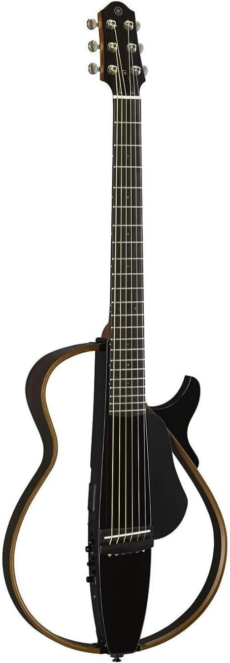 Yamaha SLG200S TBL Steel String Silent Guitar with Hard Gig Bag, Translucent Black