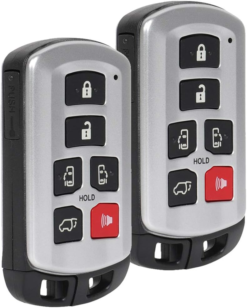 SCITOO 2 PCS Key Fob Keyless Entry Remote Control Fits 2011-2019 for Toyota Sienna (FCC HYQ14ADR) 6 Buttons
