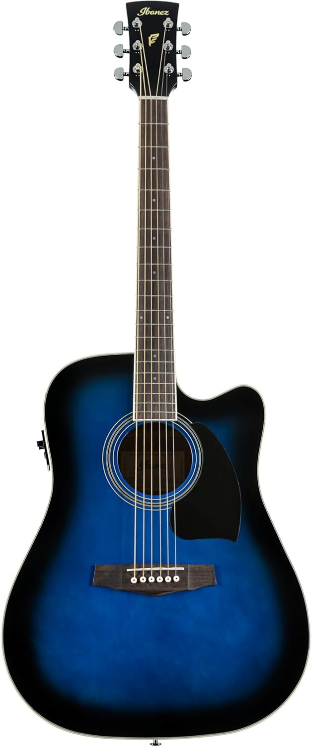 Ibanez PF15ECE-TBS Electro-Acoustic Guitar, Transparent Blue Sunburst