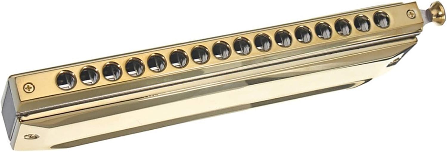 Folk Instruments Chromatic Harmonica 16 Holes 64 Tones Mouth Organ Instrumentos Key C Professional Chromatic Harp Musical Instruments (Color : Silver)