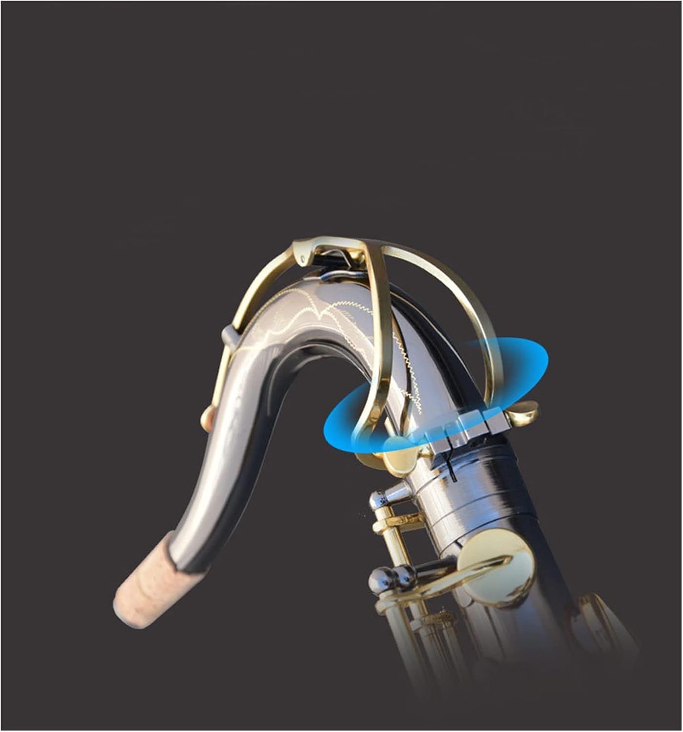 Saxophone Straight Black Nickel Gold B Flat Double Bond Tenor Saxophone Key Type Woodwind Instrument