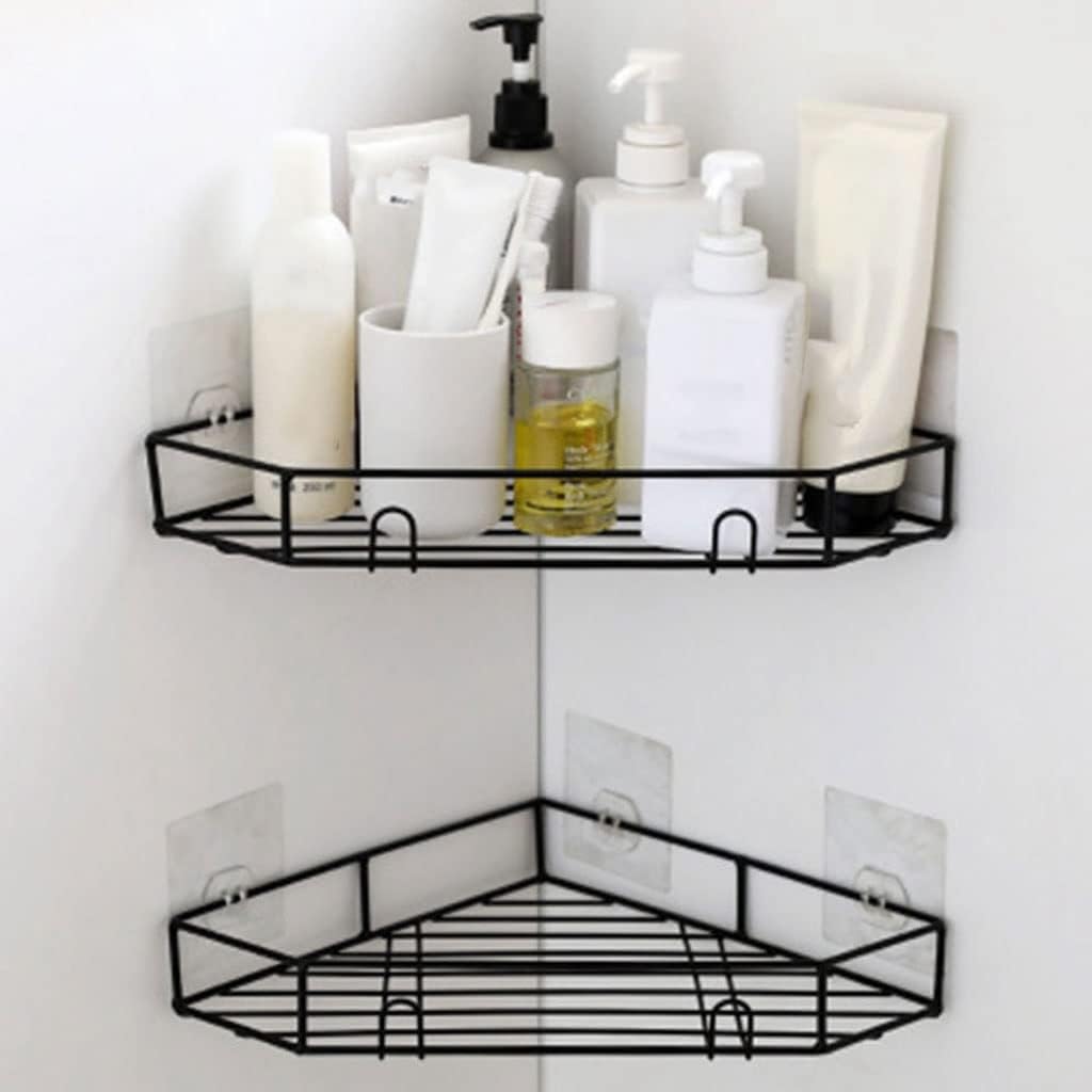 Punch-Free Corner Shower Shelf Bathroom Shampoo Shower Shelf Holder Kitchen Storage Organizer Wall Holder(D)