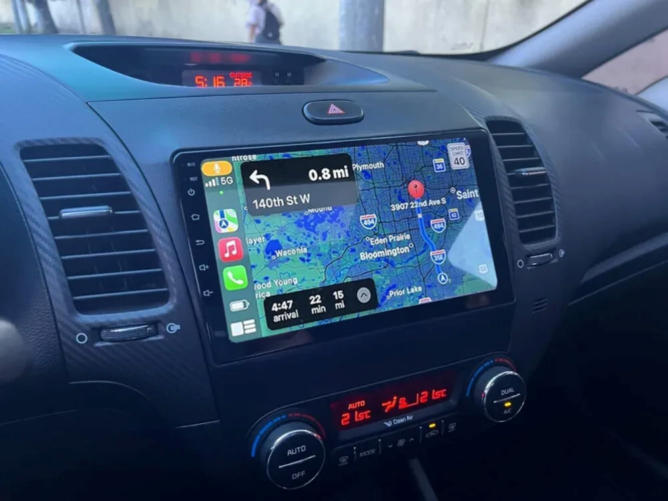 Double Din Radio for Kia K3 2013 [8 Core 4G+64G] Android Radio with Wireless Carplay Android Auto, 9 Inch IPS Touch Screen Car Stereo with Bluetooth, GPS Navigation, Backup Camera, WiFi, SWC, FM