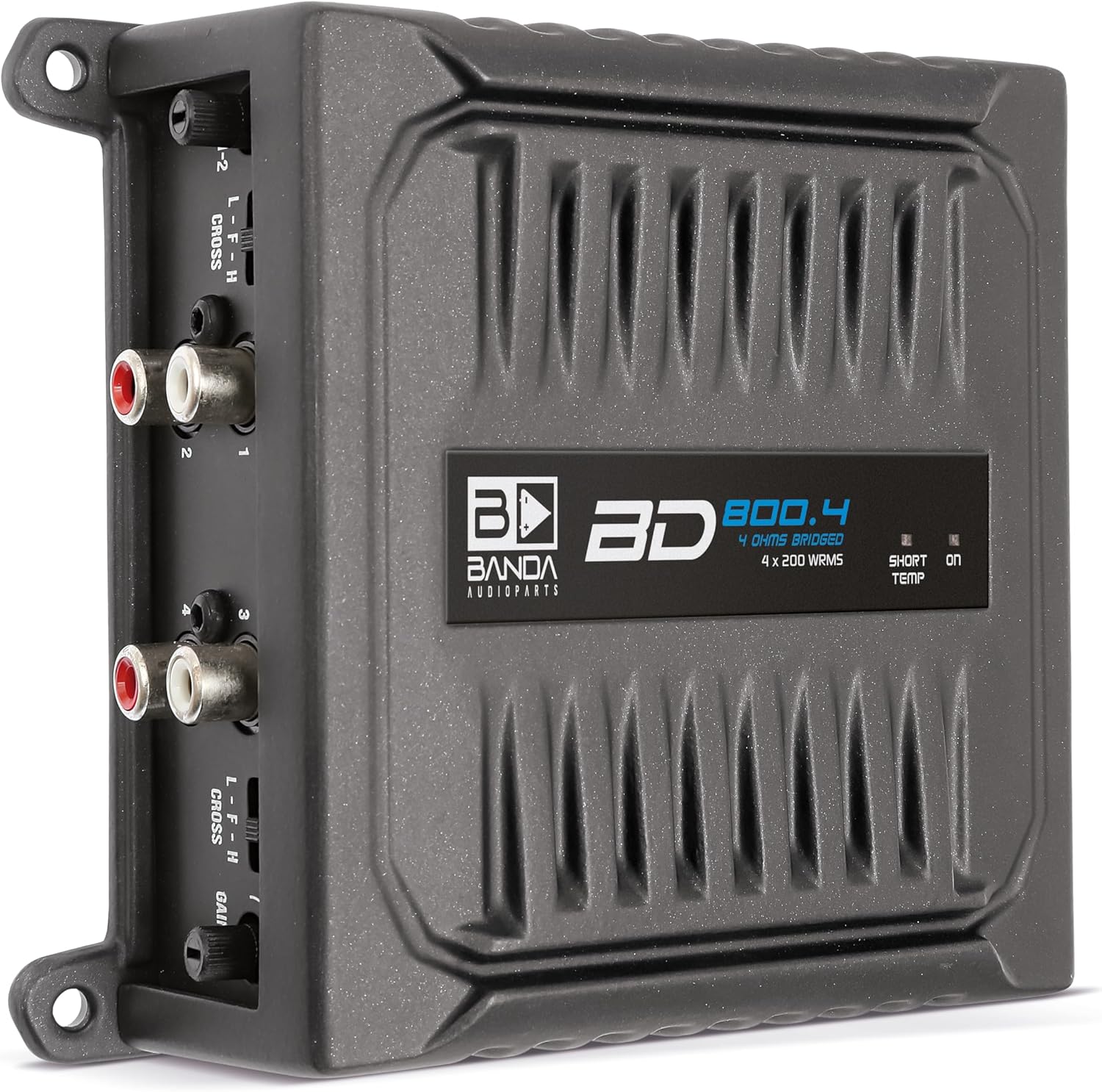 Banda Audioparts BD800.42OHM 800 Watts 4 Channel 2 Ohm Full Range Car Audio Amplfier 4 x 200 Watt Rms 4 Ohms Bridged - Black