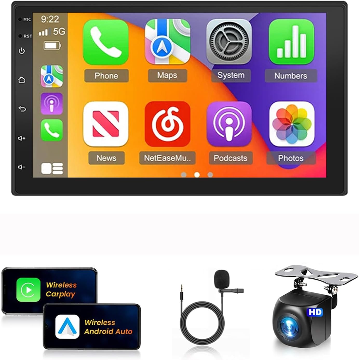 4+64G Car Stereo for Isuzu N Series (NNR/NPR/NPS/NQR) with Wireless Carplay&Android Auto,7 Inch Touchscreen Bluetooth Car Radio with GPS, WiFi, FM Radio,Backup Camera,SWC,MIC