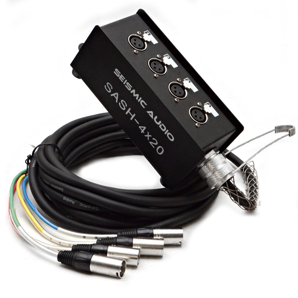 Seismic Audio - SASH-4x20 - 4 Channel XLR Send Sub Snake Cable - 20 Feet