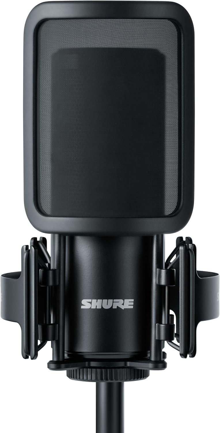 Shure SM4 Studio Recording Microphone Kit, XLR Home Studio Condenser Mic with Mix-Ready Audio - All-Metal Construction, Includes Detachable Magnetic Pop Filter & Shock Mount (SM4-K-KIT)