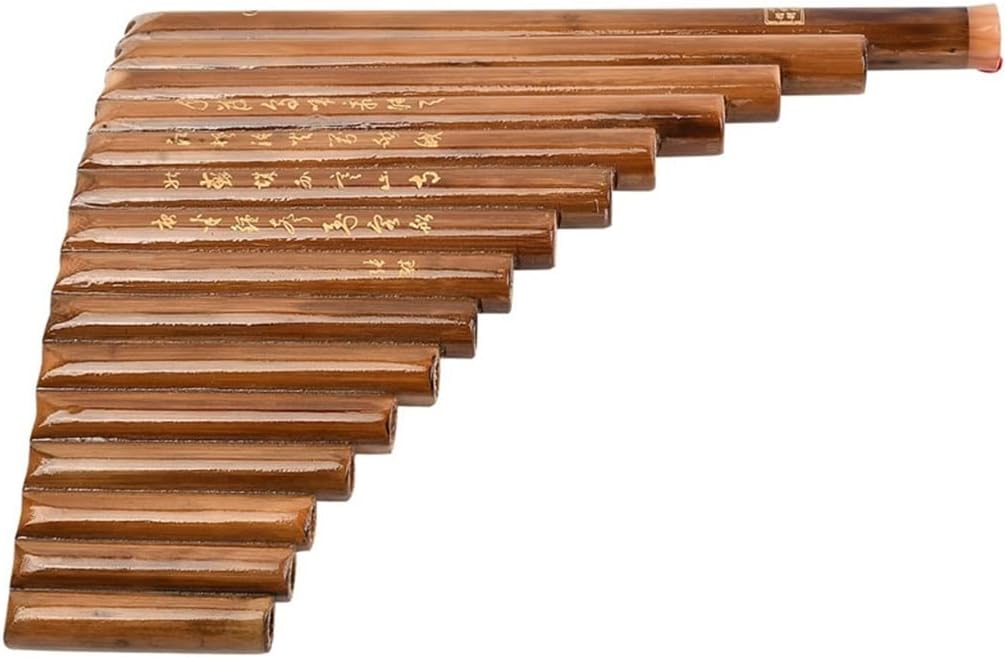 15 Pipes Traditional Brown Pan Flute G Key Chinese Musical Instrument Woodwind