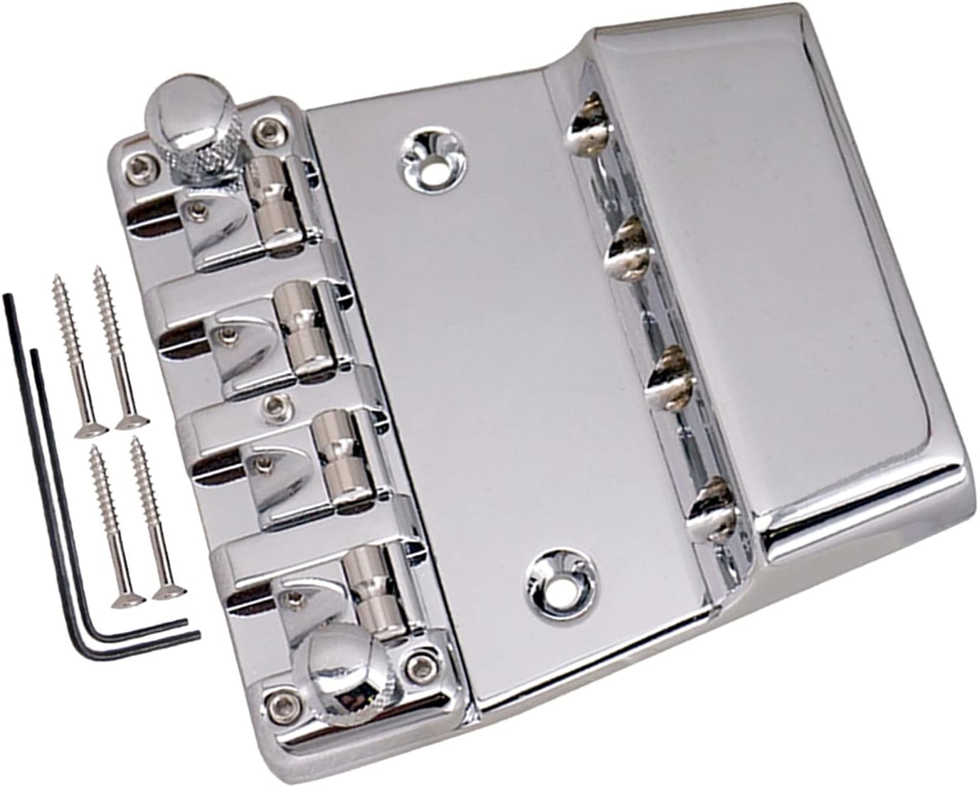 4 String Hard Tail Hardtail Fixed Bass Guitar Bridge Bass Parts Accessory Adjuatable and Detachsble Electric Guitar Bridge