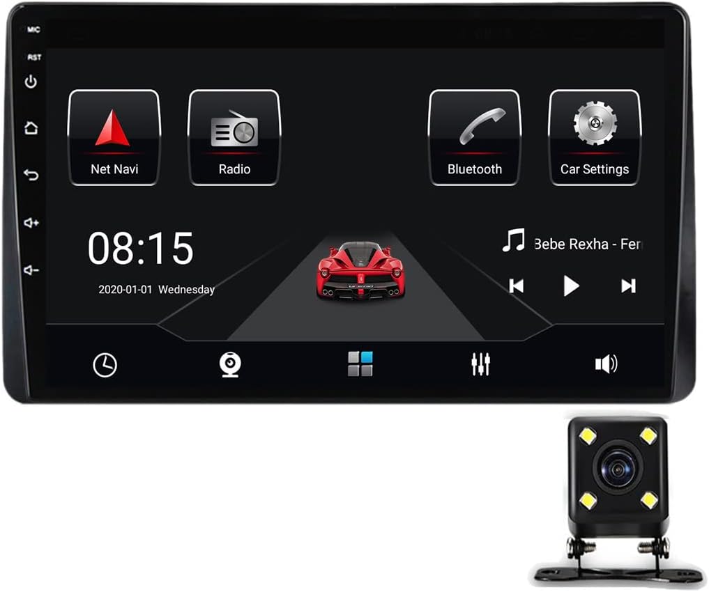 Double Din Car Stereo for Renault Duster 2019 with Carplay, Android Auto, Steering Wheel Controls, 9 Inch Touch Screen, Backup Camera, Bluetooth, USB, RDS/FM Car Radio Receiver,6g+128g