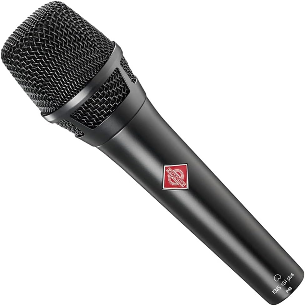 Neumann KMS 104 Plus Cardioid Microphone (Black) with Tripod Microphone Stand & XLR Cable Bundle
