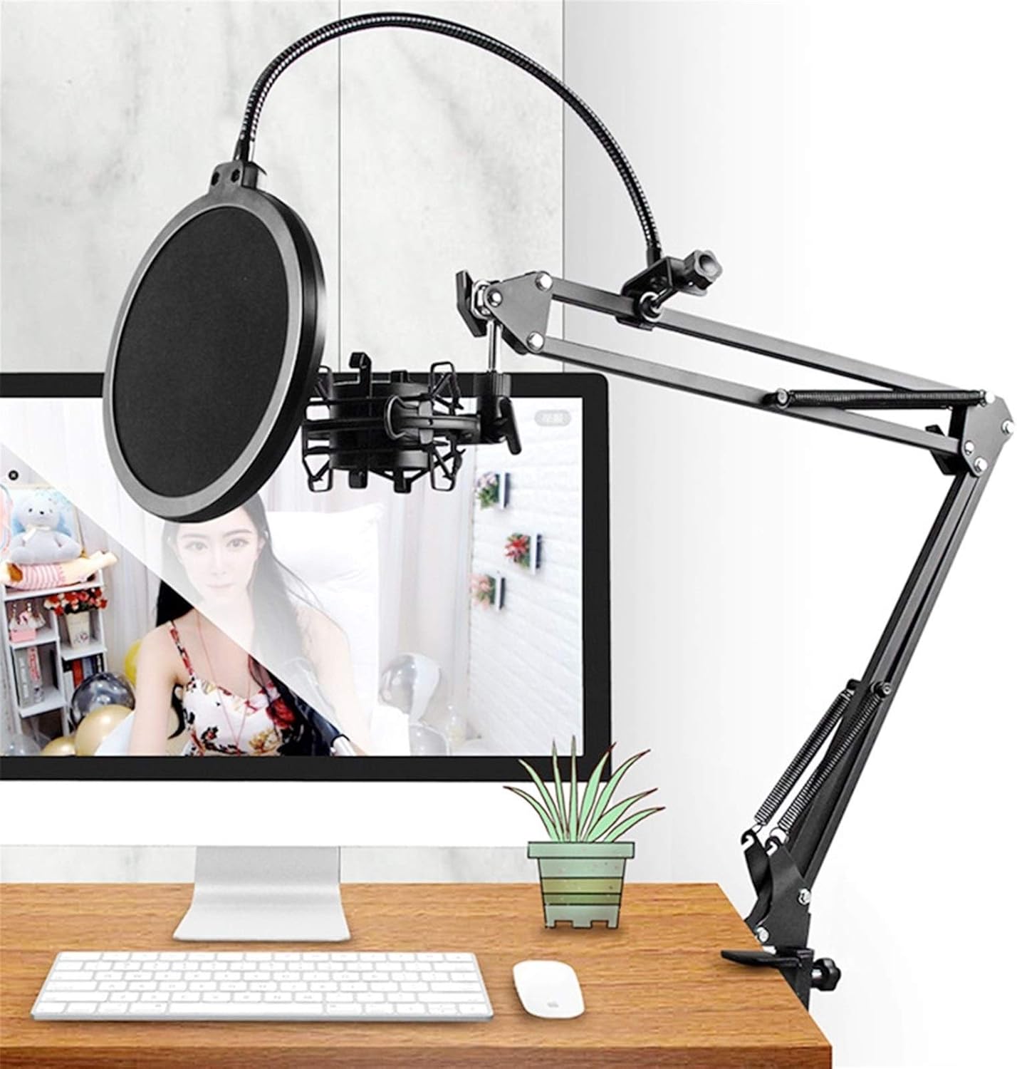 Microphones Accessories Arm Stand for Bm800 Microphone Stand with A Spider Cantilever Bracket Universal Shock Mount Mic Holder (Color : 16cmLightSpider)