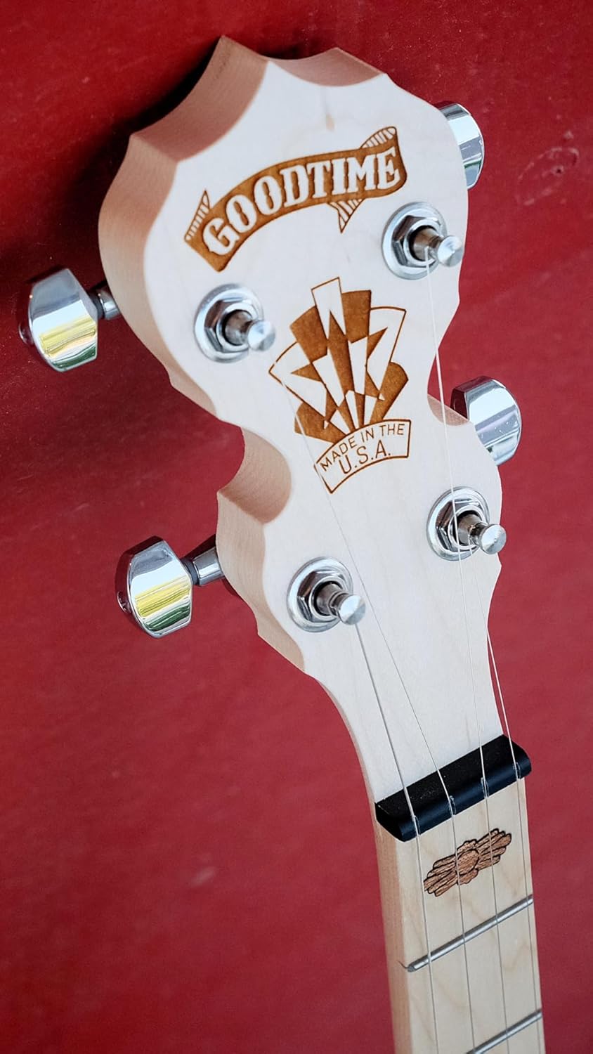 Deering Goodtime Two (2) LEFT HANDED 5-String Maple Resonator Bluegrass Banjo Bronze Powercoat Hardware, Art Deco Inlay with Instrument Alley Gig Bag, Strings, Mute, Tuner, Picks, Bundle