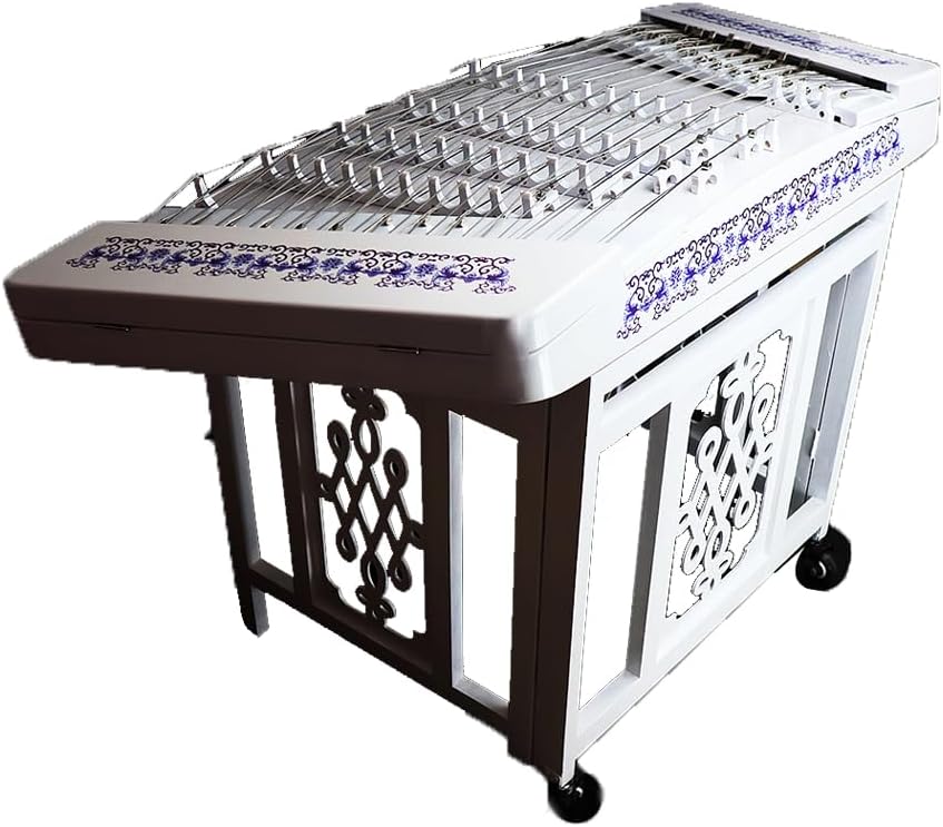 White Performance Dulcimer, Including Accessories, Paulownia Wood Top, for Band Performance/Practice