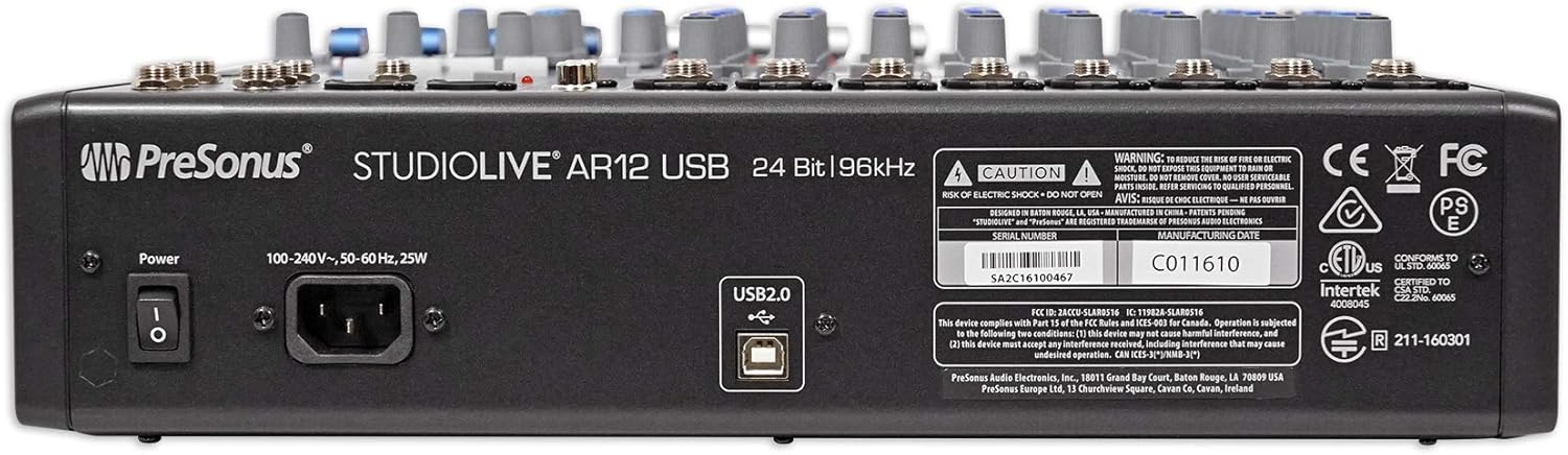 PreSonus StudioLive AR12 USB 14-Channel hybrid Performance and Recording Mixer