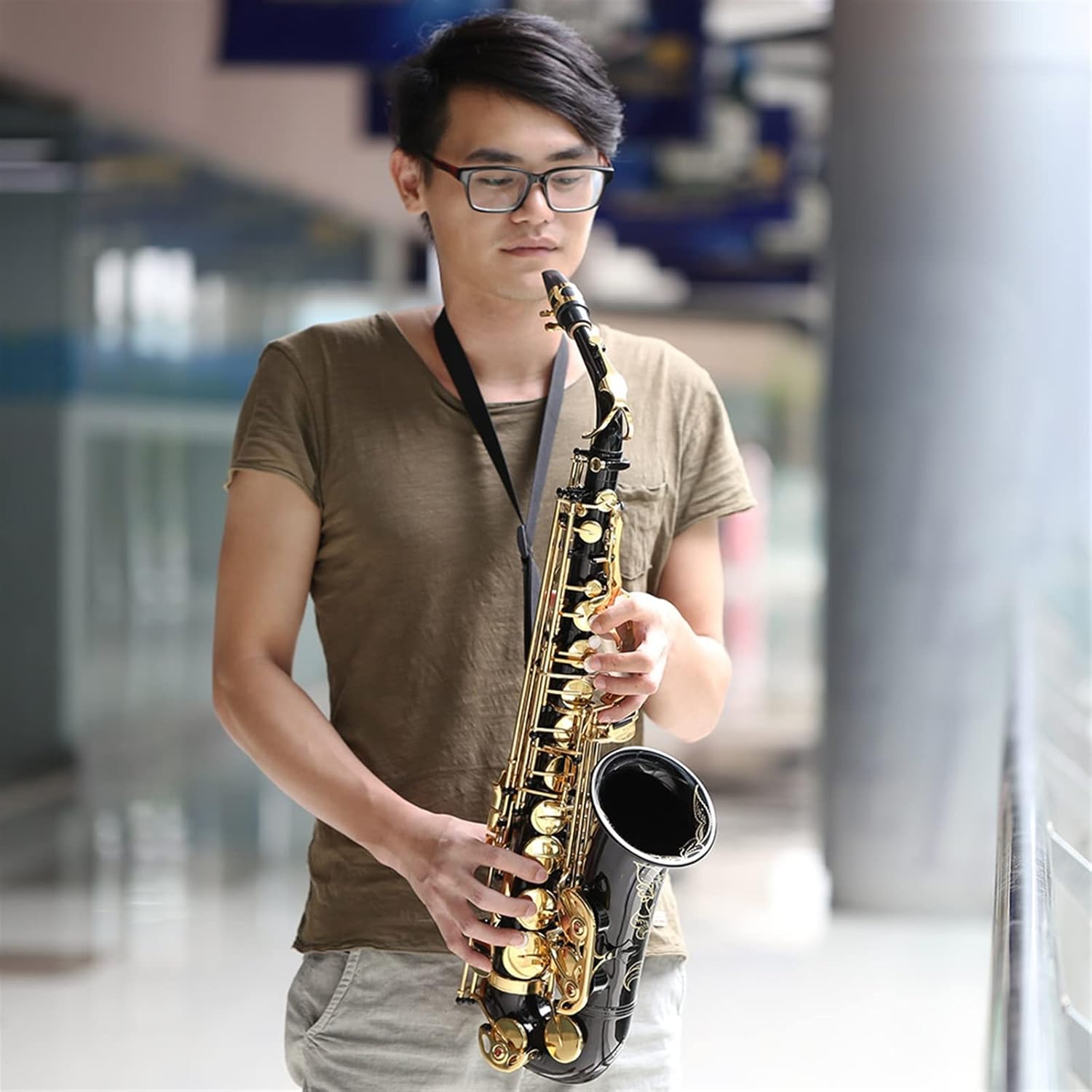 EB Alto Saxophone Brass Lacquered Gold E Flat Sax 82Z Key Type Woodwind Instrument