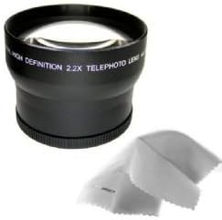 Canon XF300 2.2x High Definition Telephoto Lens (72mm) Made By Optics + Stepping Ring 82-72mm + Nwv Direct Micro Fiber Cleaning Cloth