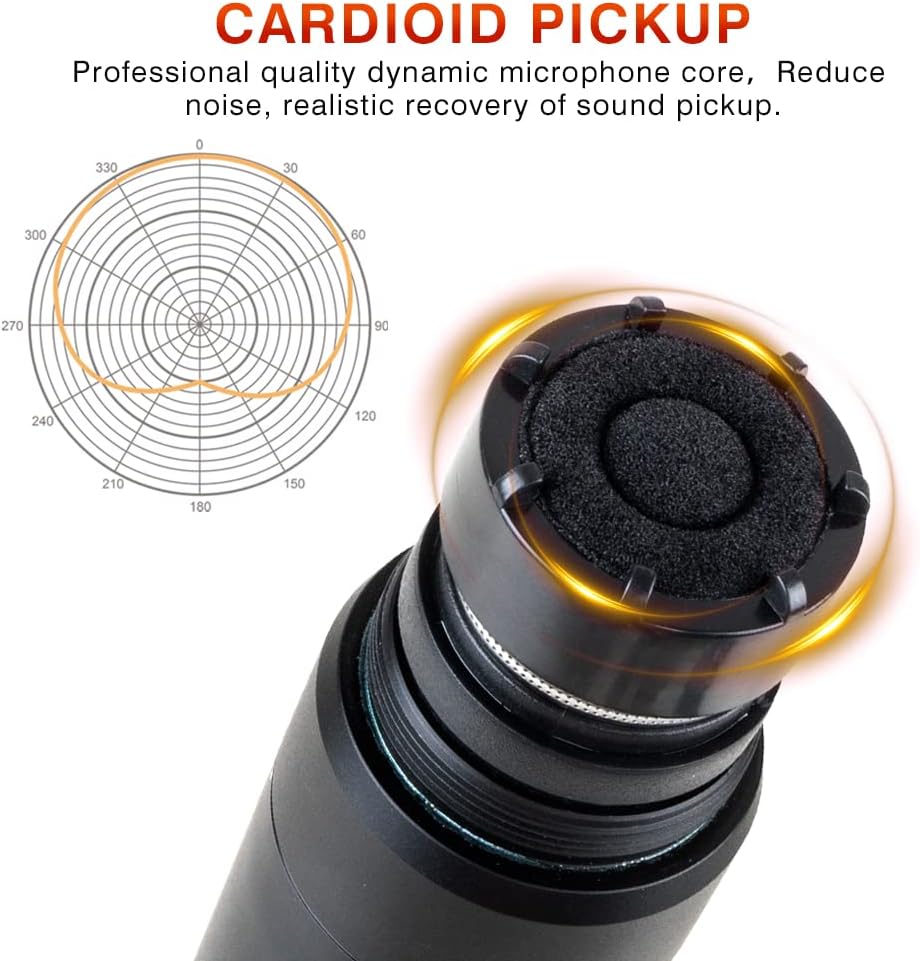 4 Channel UHF Wireless Microphone Cordless Handheld Microphones Professional for Singing Karaoke Church 4x100 Adjustable Frequency(328FT)