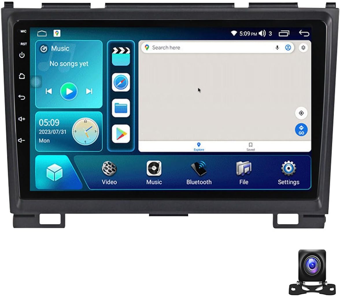 Double Din Car Stereo Bluetooth MP5 Player with Carplay/Auto, 9 Inch Touchscreen Radio Receiver with AHD Backup Camera, for Great Wall Haval H3 H5 2011~2016 Support 4G/SWC/DSP,4 core m150s 2g+32g
