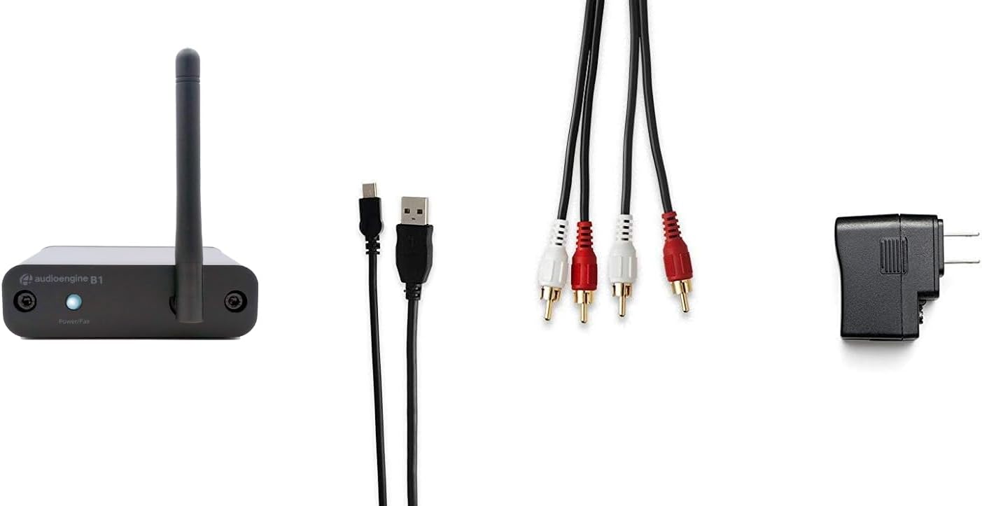 Audioengine B1 5.3 Bluetooth Receiver for Older Classic Stereo Speakers and Sound Systems - Long Range HiFi Adaptive Wireless Up to 32 Bit Audio Music Streamer