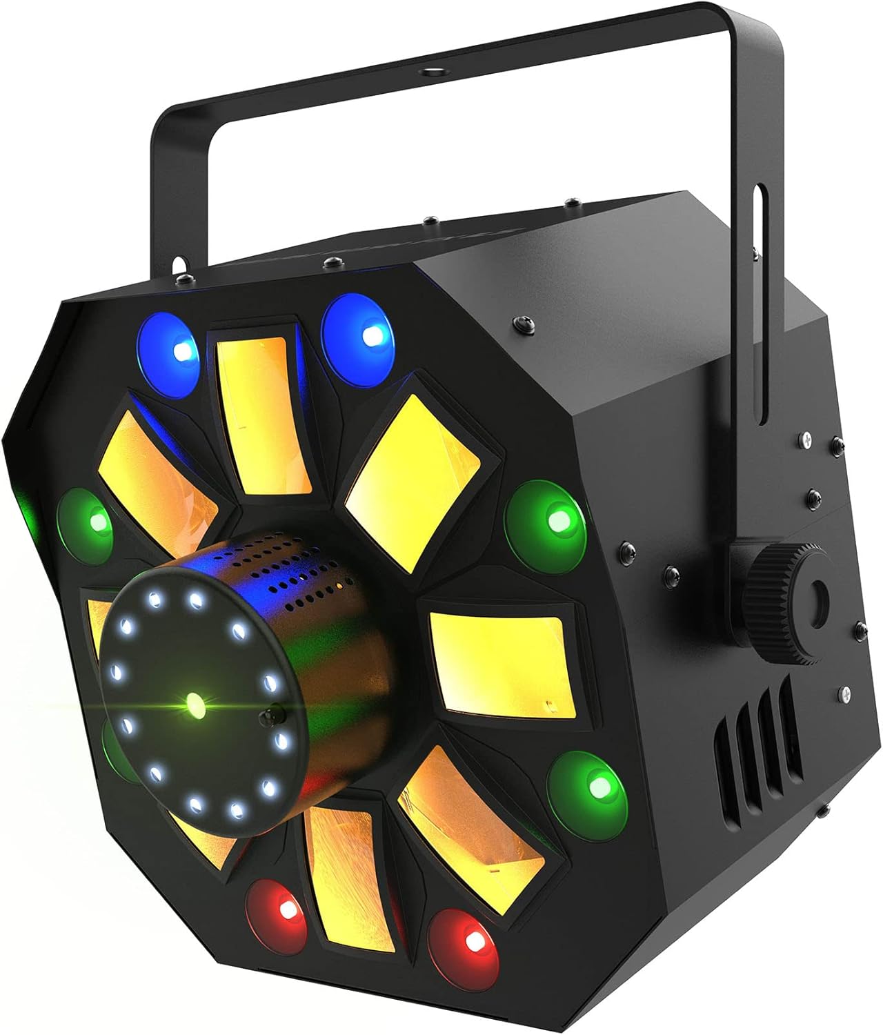 Audiosavings Bundle: Chauvet DJ Swarm Wash FX ILS RGBAW+UV DMX LED Rotating Derby/L-Beam/Strobe Light Bundle with Rockville RLB40 Padded Travel Bag for Chauvet or American DJ Effect Lights (2 Items)