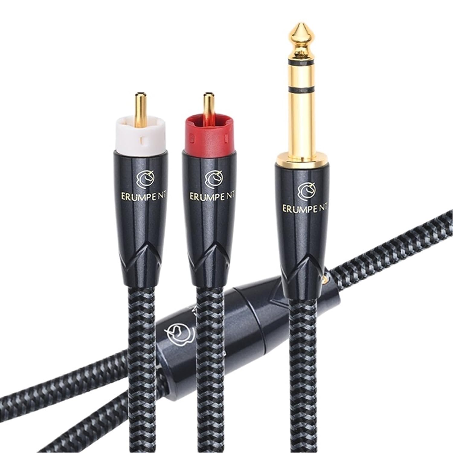 HiFi 6.5 to 2RCA Audio Cable for Speaker Power Amplifier Square OCC Jack 6.35mm TRS to Dual RCA Male Connector Wire(5m)