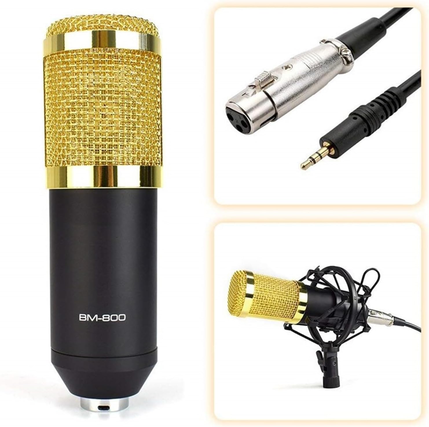Sound Card Kit Professional Condenser Microphone Kit with V8 Sound Card Set for Live Streaming Mic Home Karaoke Studio Studio Setup for Recording Music