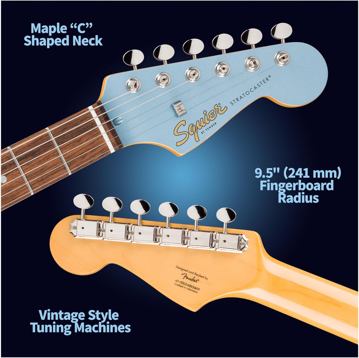 Fender Squier Limited Edition Classic Vibe '60s Stratocaster HSS Electric Guitar (Ice Blue Metallic) Bundle with Accessories (17 Items)