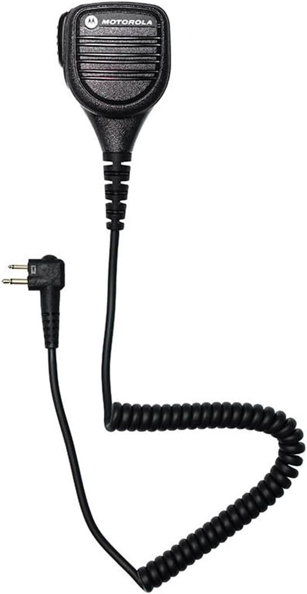 Motorola Original OEM PMMN4029A PMMN4029 Remote Speaker Microphone with 3.5mm Audio Jack, Coiled Cord & Swivel Clip