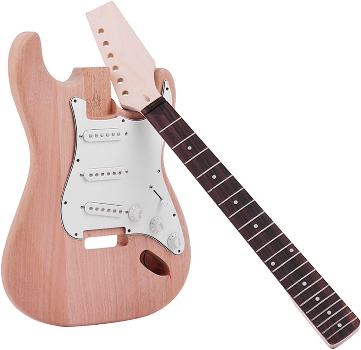 DIY Electric Guitar Kit Unfinished DIY Electric Guitar Kit Mahogany Body Maple Guitar Neck Rosewood Fingerboard