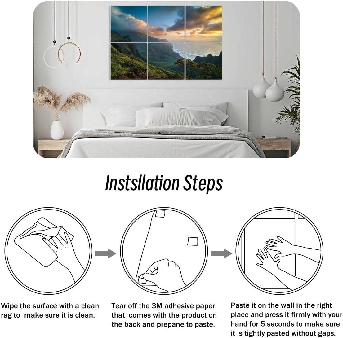 6 Pack Art Acoustic Panels Hawaii Soundproof Wall Panels, 48
