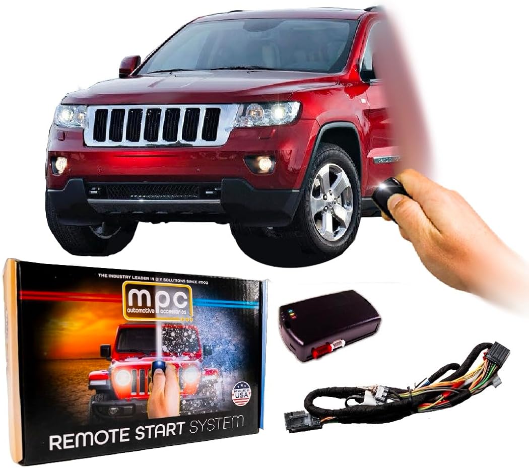 MPC Complete Remote Start Kit Compatible with Jeep Grand Cherokee 2011-2013 - Plug & Play - Use OEM Remotes - Firmware Preloaded
