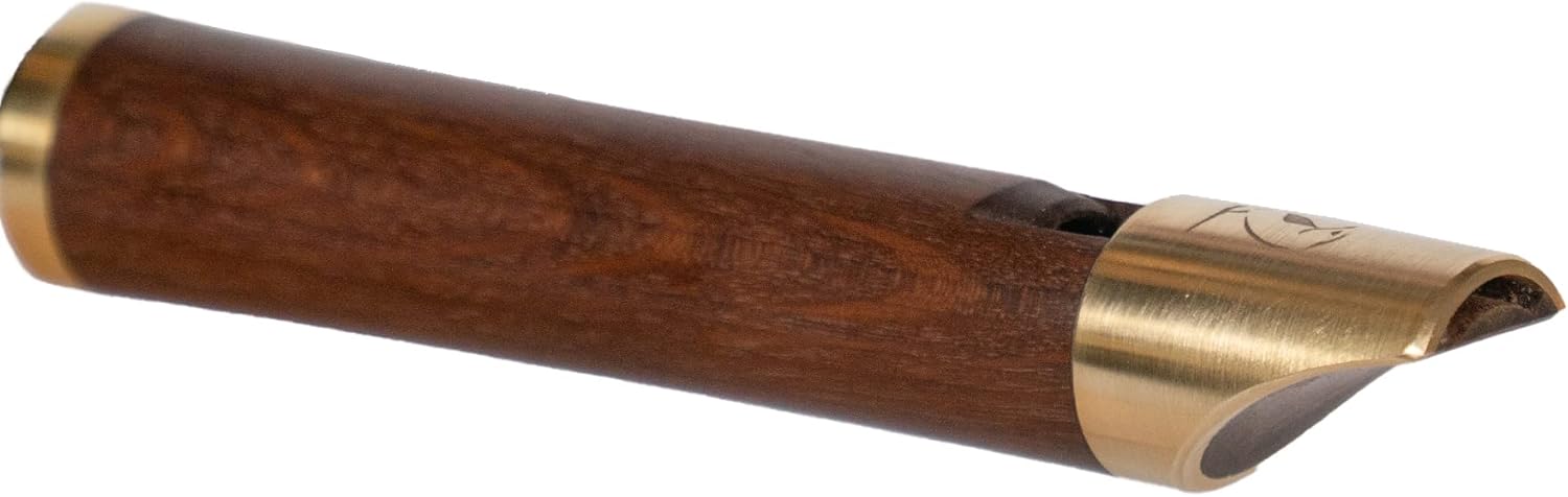 Key of C Wooden Whistle VCC-01 Great Sound Hand Carved Stabilized Wood Traditional Folk Wind Instrument Flute Orchestra Unique Woodwind Handmade Brown Wood