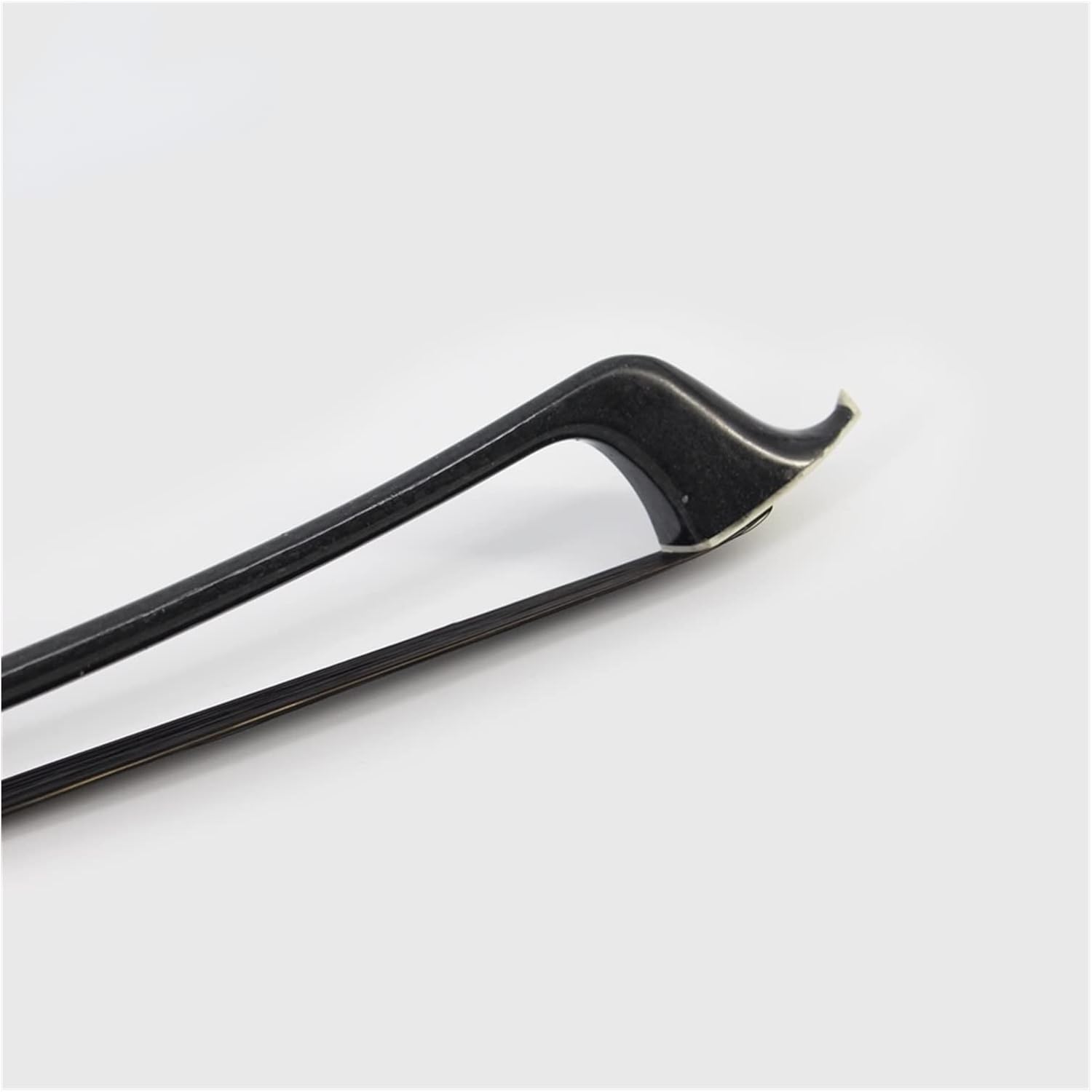 TSTS Carbon Fiber German-Style Double Bass Bow 4/4 Black Horsehair Ebony Frog W/Colored Shell Full Size Violin Bow