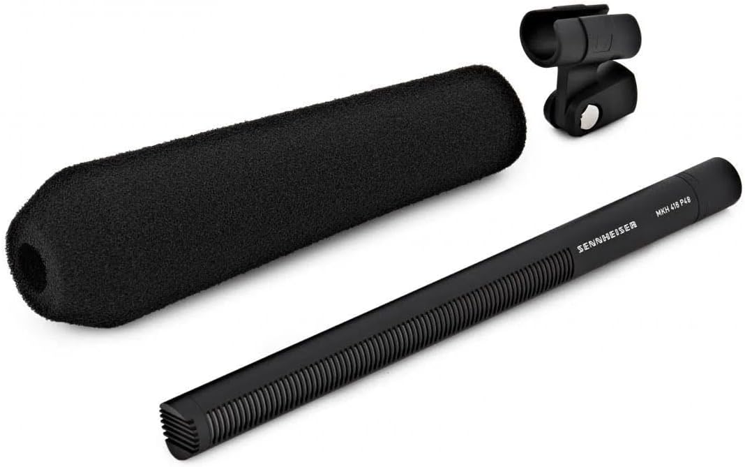 Sennheiser MKH-416 Short Interference Tube Microphone with Audio-Technica ATH-M50x Professional Monitor Headphones, Black