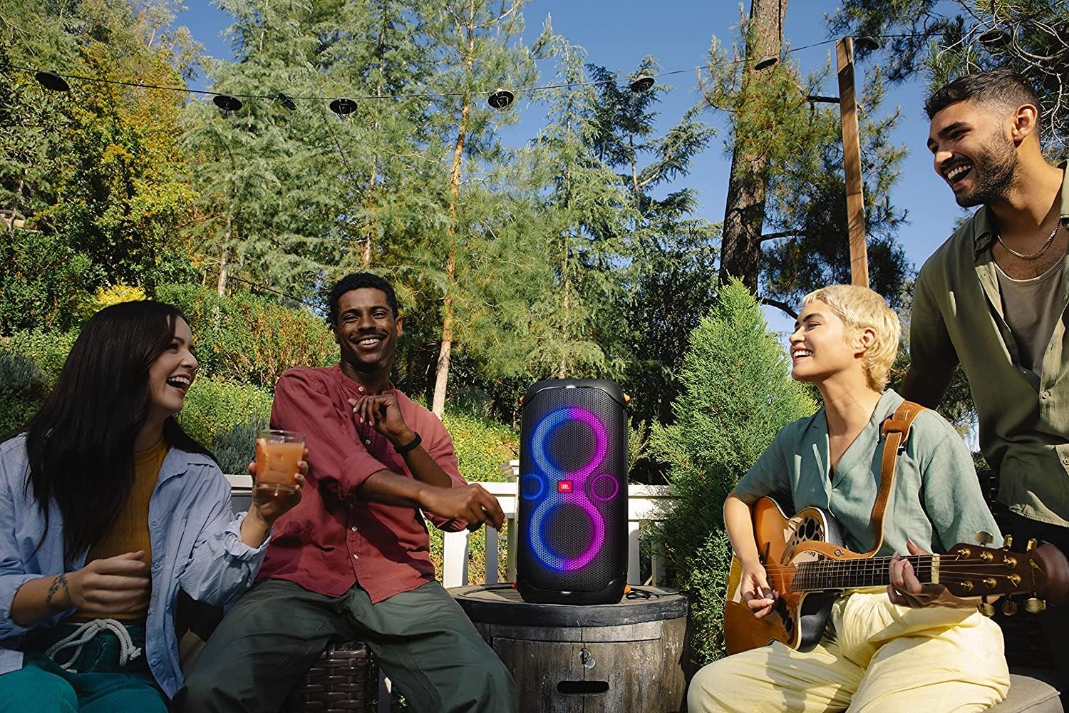 JBL PartyBox 110 Portable Party Speaker with Built-in Lights - Black (Renewed)